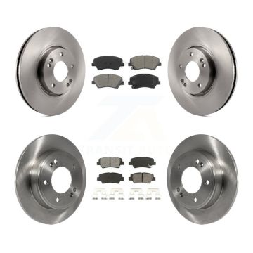 Front Rear Brake Rotors Semi-Metallic Pad Kit For 14 Kia Forte SX With 15" Factory Wheels K8S-101309