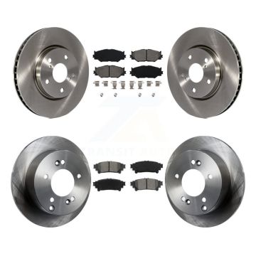 Front Rear Brake Rotor & Semi-Metallic Pad Kit For 14-15 Lexus IS250 With F Sport Package K8S-101335