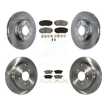 Front Rear Disc Brake Rotors & Semi-Metallic Pad Kit For Mazda CX-7 Ford Edge Lincoln MKX K8S-101351