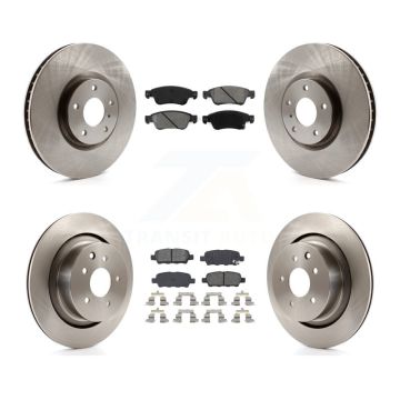 Front Rear Disc Brake Rotors And Semi-Metallic Pads Kit For INFINITI G35 Q60 K8S-101363