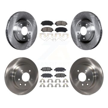 Front Rear Disc Brake Rotors And Semi-Metallic Pads Kit For Nissan Rogue Select K8S-101392