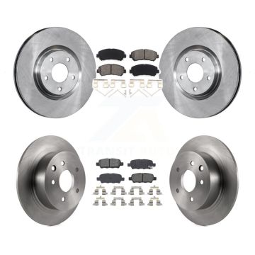 Front Rear Disc Brake Rotor Semi-Metallic Pad Kit For 2007-2012 Nissan Sentra SE-R Spec V K8S-101394