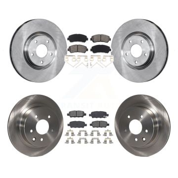 Front Rear Disc Brake Rotors And Semi-Metallic Pad Kit For 2014-2017 Nissan Juke Nismo RS K8S-101395