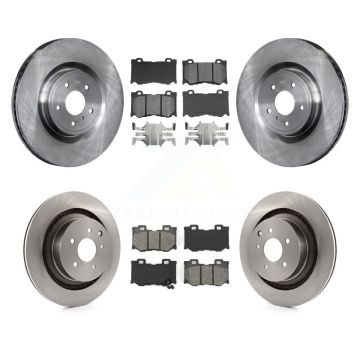 Front Rear Brake Rotors & Semi-Metallic Pad Kit For 09-13 INFINITI G37 With Brembo Brakes K8S-101406