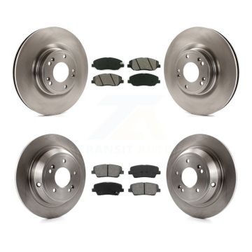 Front Rear Disc Brake Rotors And Semi-Metallic Pads Kit For Hyundai Genesis 3.8L K8S-101420