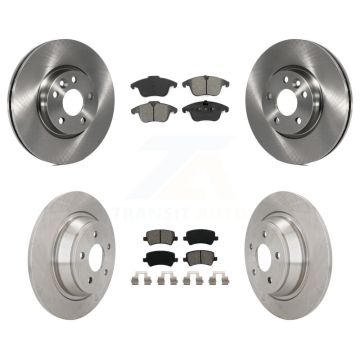 Front Rear Disc Brake Rotor & Semi-Metallic Pad Kit For 2012-2015 Land Rover Range Evoque K8S-101427