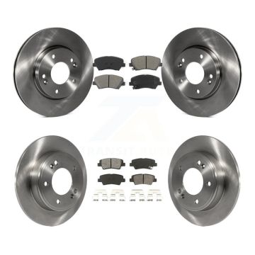 Front Rear Brake Rotors & Semi-Metallic Pad Kit For Hyundai Elantra GT Kia Forte Veloster K8S-101455
