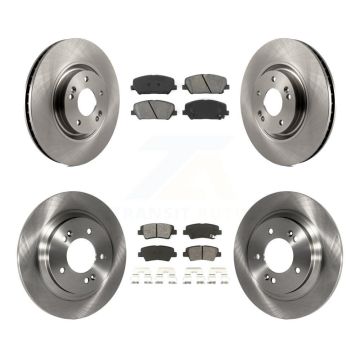 Front Rear Brake Rotor & Semi-Metallic Pad Kit For Kia Optima With Electric Parking K8S-101461