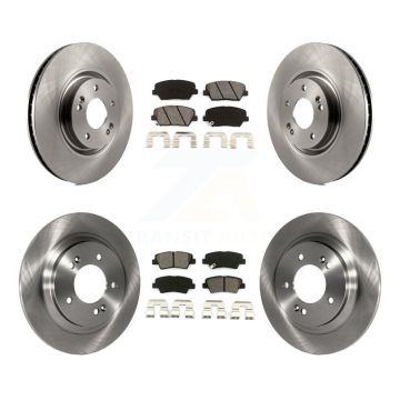 Front Rear Disc Brake Rotor And Semi-Metallic Pad Kit For 2016-2017 Hyundai Azera Limited K8S-101463