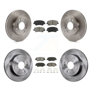 Front Rear Disc Brake Rotors And Semi-Metallic Pads Kit For Hyundai Accent Kia Rio K8S-101474