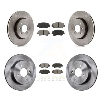 Front Rear Disc Brake Rotors And Semi-Metallic Pads Kit For Kia Rio K8S-101475