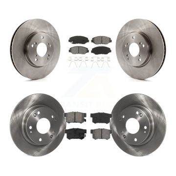 Front Rear Disc Brake Rotors And Semi-Metallic Pads Kit For Honda Civic K8S-101485
