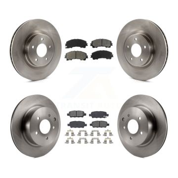 Front Rear Disc Brake Rotors And Semi-Metallic Pads Kit For 2016-2017 INFINITI QX50 K8S-101493