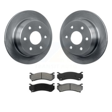 Rear Brake Rotors Semi-Metallic Pad Kit For 2003 Chevrolet Silverado 2500 HD Suburban GMC K8S-101516