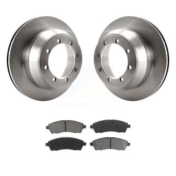 Rear Brake Rotors & Semi-Metallic Pad Kit For Ford F-350 Super Duty With Dual Wheels K8S-101598