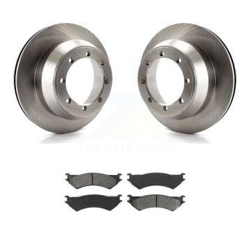 Rear Brake Rotor Semi-Metallic Pad Kit For Ford E-350 Super Duty Econoline F-150 Heritage K8S-101600