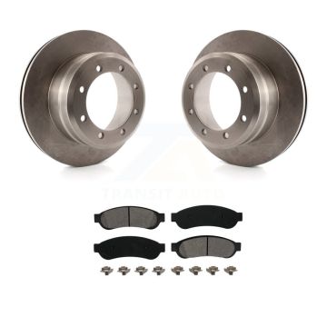 Rear Brake Rotors & Semi-Metallic Pad Kit For Ford F-350 Super Duty With Dual Wheels K8S-101619