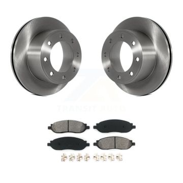 Rear Disc Brake Rotor And Semi-Metallic Pad Kit For 2005-2007 Ford F-350 Super Duty F-250 K8S-101625