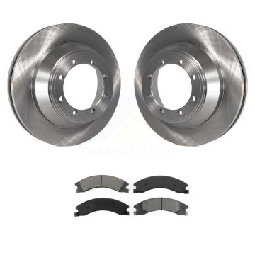 Rear Brake Rotors Semi-Metallic Pad Kit For 2009-2010 Ford E-450 Super Duty DIESEL engine K8S-101634