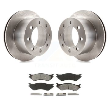 Rear Disc Brake Rotors And Semi-Metallic Pads Kit For 2001-2002 Dodge Ram 2500 3500 K8S-101657
