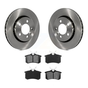 Rear Disc Brake Rotor Semi-Metallic Pad Kit For Volkswagen Jetta Golf Audi TT Quattro R32 K8S-101781