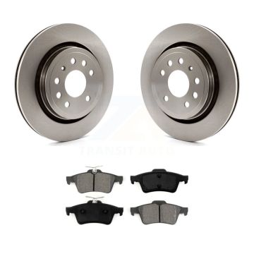 Rear Disc Brake Rotors And Semi-Metallic Pads Kit For Saab 9-3 9-3X With Vented Rotor K8S-101818
