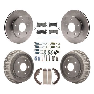 Front Rear Disc Brake Rotor Semi-Metallic Pad Drum Kit (7Pc) For Chevrolet S10 GMC Sonoma K8S-101987