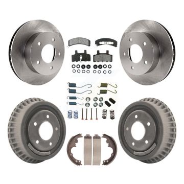 Front Rear Brake Rotors Semi-Metallic Pad & Drum Kit (7Pc) For Chevrolet Astro GMC Safari K8S-101989