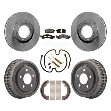 Front Rear Brake Rotor Semi-Metallic Pad & Drum Kit (7Pc) For Buick LeSabre Oldsmobile 88 K8S-101998
