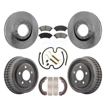 Front Rear Brake Rotor Semi-Metallic Pad Drum Kit (7Pc) For Pontiac Montana Buick Century K8S-101999