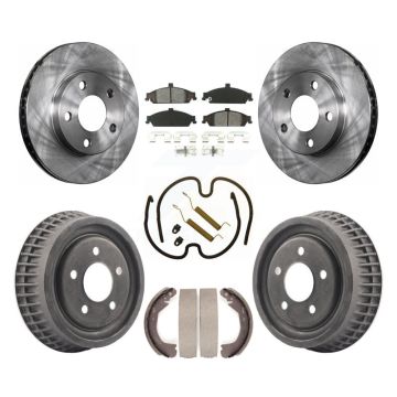 Front Rear Brake Rotors Semi-Metallic Pad & Drum Kit (7Pc) For Pontiac Grand Am Chevrolet K8S-102002