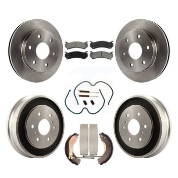 Front Rear Brake Rotors Semi-Metallic Pad Drum Kit (7Pc) For Chevrolet Silverado 1500 GMC K8S-102004