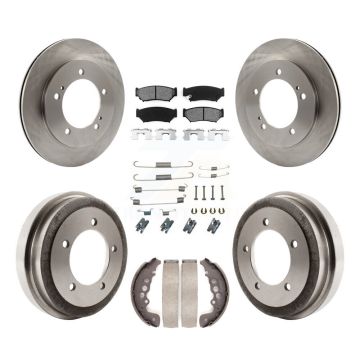 Front Rear Disc Brake Rotor Semi-Metallic Pad Drum Kit (7Pc) For Chevrolet Tracker Suzuki K8S-102005