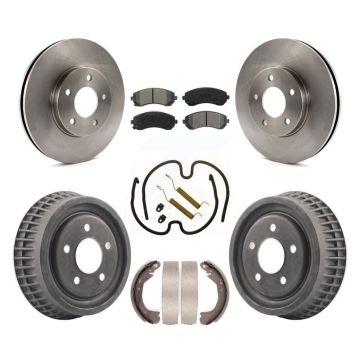 Front Rear Brake Rotor Semi-Metallic Pad And Drum Kit (7Pc) For Pontiac Montana Chevrolet K8S-102007