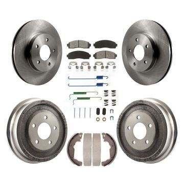 Front Rear Brake Rotors Semi-Metallic Pad Drum Kit (7Pc) For Saturn Vue Chevrolet Equinox K8S-102009