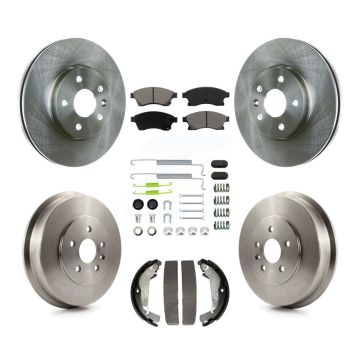 Front Rear Disc Brake Rotors Semi-Metallic Pad Drum Kit (7Pc) For Chevrolet Cruze Limited K8S-102020