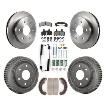 Front Rear Brake Rotor Semi-Metallic Pad And Drum Kit (7Pc) For Chevrolet K1500 GMC Yukon K8S-102024