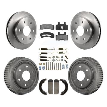 Front Rear Disc Brake Rotors Semi-Metallic Pads And Drum Kit (7Pc) For GMC Yukon K8S-102025