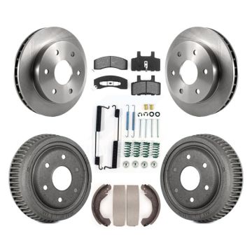 Front Rear Disc Brake Rotors Semi-Metallic Pads And Drum Kit (7Pc) For GMC Yukon K8S-102026
