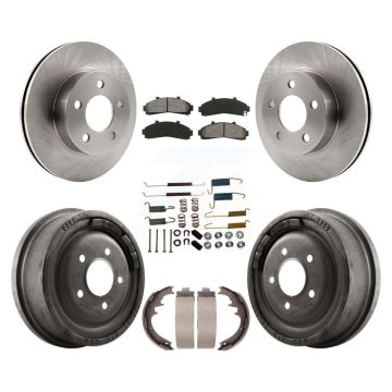 Front Rear Brake Rotor Semi-Metallic Pad Drum Kit (7Pc) For Ford Ranger Mazda B4000 B3000 K8S-102032