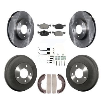 Front Rear Brake Rotor Semi-Metallic Pad And Drum Kit (7Pc) For Ford Escape Mazda Tribute K8S-102038