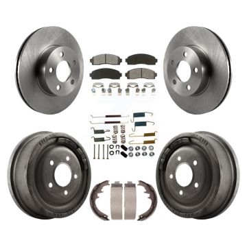 Front Rear Disc Brake Rotors Semi-Metallic Pad Drum Kit (7Pc) For Ford Ranger Mazda B4000 K8S-102039
