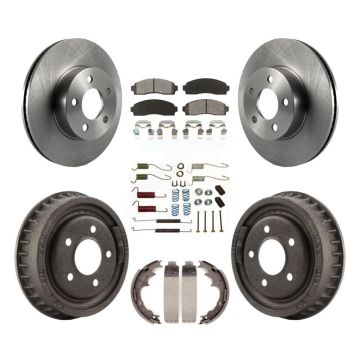 Front Rear Disc Brake Rotors Semi-Metallic Pad Drum Kit (7Pc) For Ford Ranger Mazda B4000 K8S-102040
