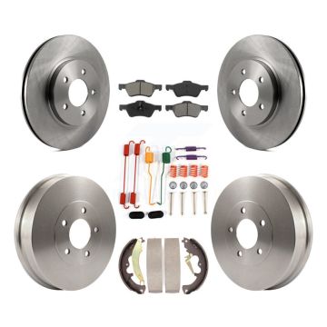 Front Rear Brake Rotor Semi-Metallic Pad & Drum Kit (7Pc) For Ford Escape Mercury Mariner K8S-102043