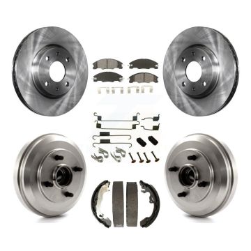 Front Rear Disc Brake Rotor Semi-Metallic Pad And Drum Kit (7Pc) For 2009-2011 Ford Focus K8S-102044
