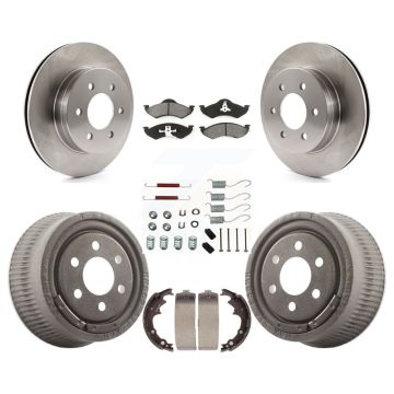 Front Rear Disc Brake Rotors Semi-Metallic Pads And Drum Kit (7Pc) For Dodge Dakota K8S-102055