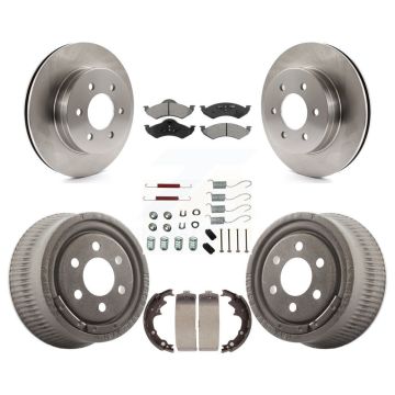 Front Rear Disc Brake Rotors Semi-Metallic Pads And Drum Kit (7Pc) For Dodge Dakota K8S-102056