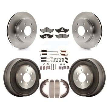 Front Rear Disc Brake Rotors Semi-Metallic Pad Drum Kit (7Pc) For 1998-1999 Dodge Durango K8S-102057