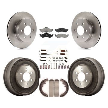 Front Rear Disc Brake Rotor Semi-Metallic Pad And Drum Kit (7Pc) For Dodge Dakota Durango K8S-102058