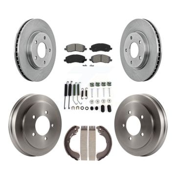 Front Rear Disc Brake Rotors Semi-Metallic Pads And Drum Kit (7Pc) For Dodge Caliber K8S-102071